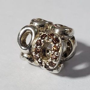Retired Pandora stone circle of friends CZ charm